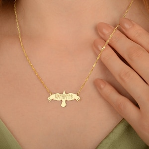 Personalized Viking Raven Name Necklace Custom Viking Raven Nordic Necklace  925 Silver Necklace Statement Pendant Norse Mythology gift