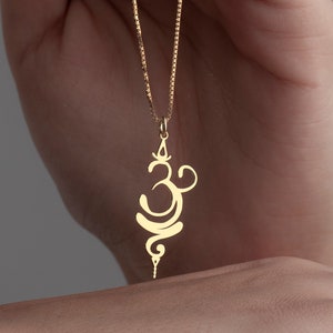 Silver Yoga Breathe Necklace, Spiritual Minimalist Jewelry