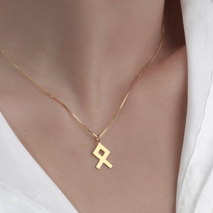 Collar con letras del alfabeto vikingo, regalo de collar con letras vikingas de mitología nórdica, regalo para ella, collar personalizado, regalo para pareja