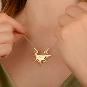 925 Sterling Silver  Sun Name Necklace Custom Jewelry Soulmate Jewelry Minimalist Necklace 14K Gold Plated Gift for Her Personalized Gift