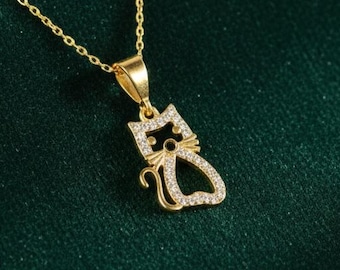 Katthänge i sterlingsilver: Smycken för kattälskare, alla hjärtans dag-present