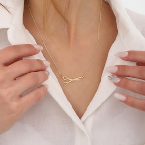 Sterling Silver Scissors Pendant Necklace: Hairdresser Gift