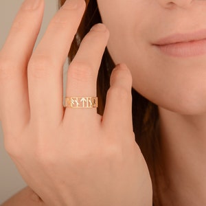 Viking Rune Alphabeth Ring Personalized Secret Message Ring Nordic Mythology Mother's day gift Christmas gift Wedding Rings image 3