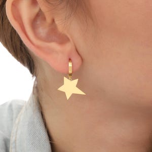 14K Gold Plated Star Earrings: 925 Sterling Silver Celestial Jewelry