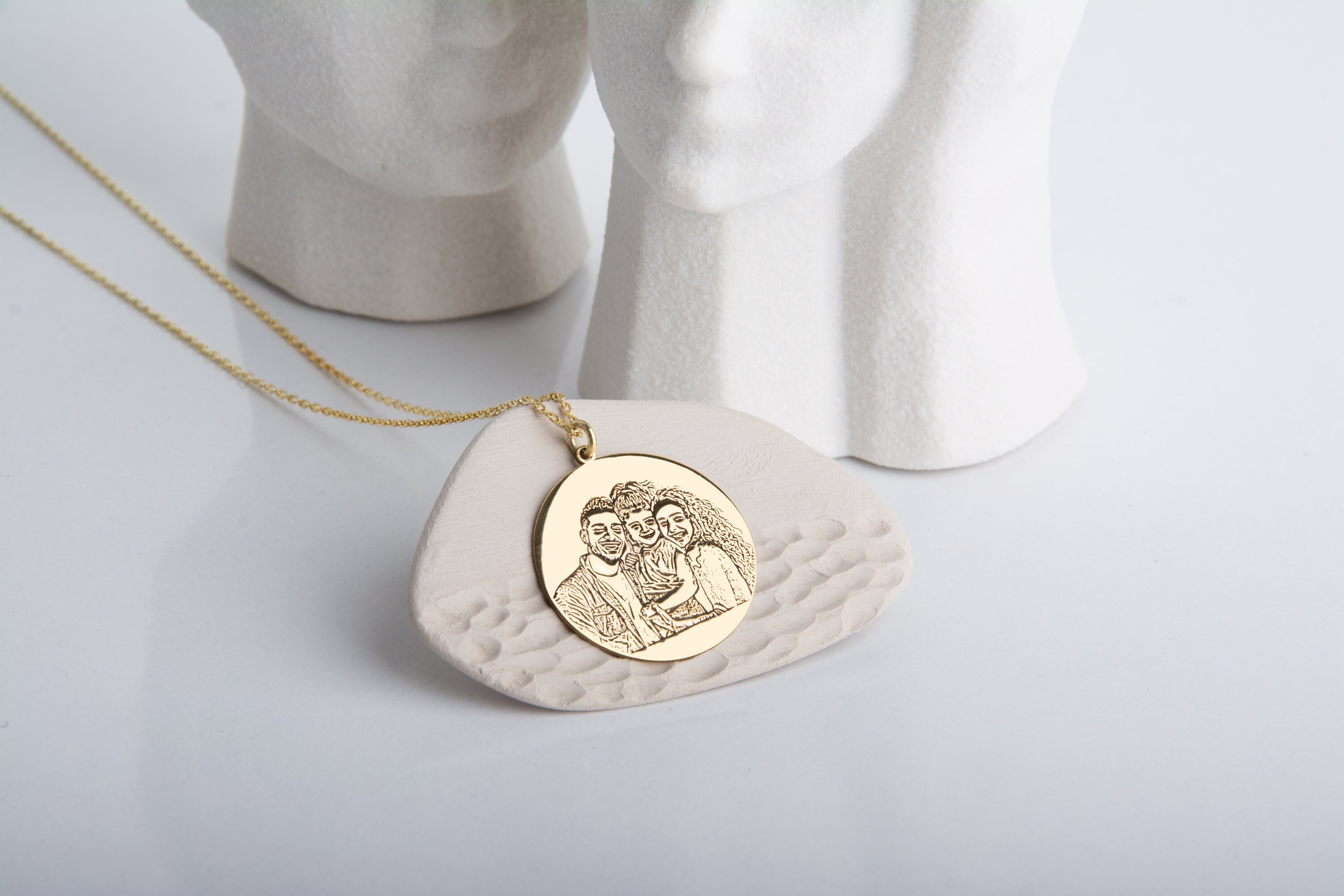 Personalized Family Portrait Necklace: Engraved Sterling Silver ...
