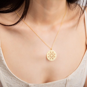 Dainty Lotus Flower Necklace: 925 Sterling Silver Yoga Pendant
