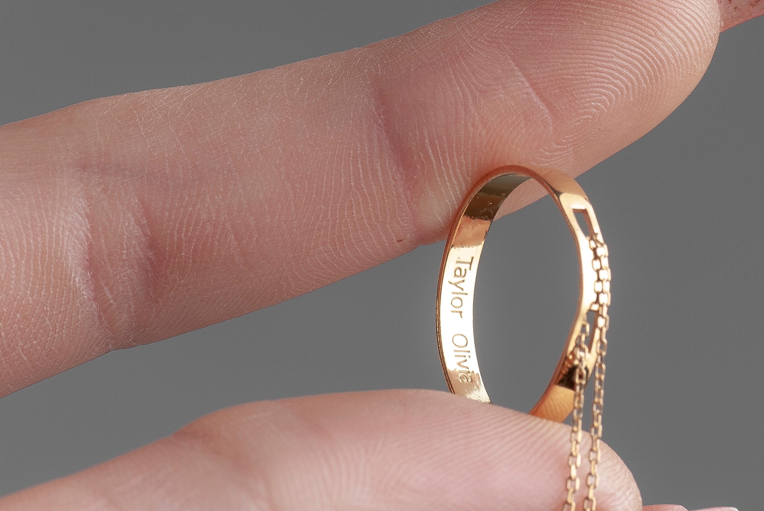 925 Sterling Silver Hidden Message Ring Necklace: Personalized Lover Necklace