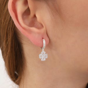 Sterling Silver Four Leaf Clover Dangle Earrings: Lucky Charm Jewelry