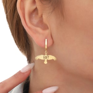 Personalized Viking Raven Name Earrings Custom Viking Raven Nordic Earring 925 Silver Raven Earrings Statement Earrings Norse Mythology gift