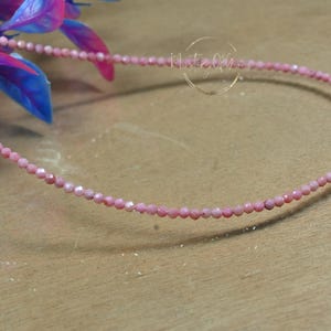 Natural Pink Rhodochrosite Beads Necklace, Rhodochrosite Micro Faceted Gemstone Choker Necklace, Beaded Jewelry Wife Gift, Mom Gift 16-32&quot;
