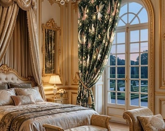 Enchanted Fairies Curtain - Whimsical Magical Nursery Floral Rabbit Dreamy Printed Custom Curtain Panel