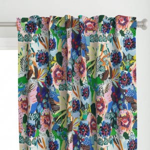 Summer Garden Curtain Panel - Floral Medley - Nature Botanical Garden Printed Custom Curtain