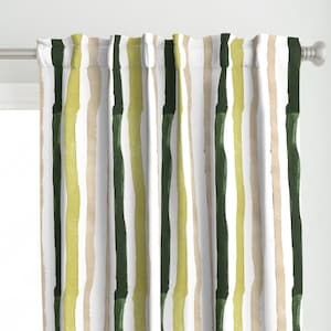 Pastel Stripes Curtain Panel - Vintage Summer Stripe - Vintage Retro Stripes Printed Custom Curtain