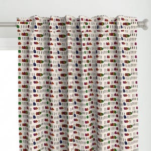 Doodle Stripe Curtain Panel - Modern Stripes - Abstract Stripes Whimsical Printed Custom Curtain Panel