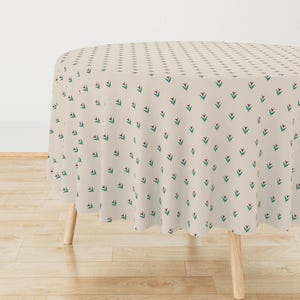 Neutral Floral Tablecloth - Wildflower Small - Wildflower Botanical Small Scale Meadow Flower Printed Tablecloth