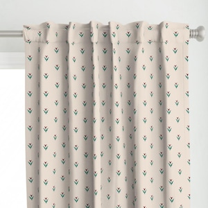 Neutral Floral Curtain Panel - Wildflower Small - Wildflower Botanical Small Scale Meadow Flower Printed Custom Curtain