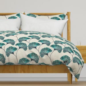Ginko Leaf Bedding - Gingko Leaves In Contemporary Style Printed Duvet Cover OR Pillow Shams