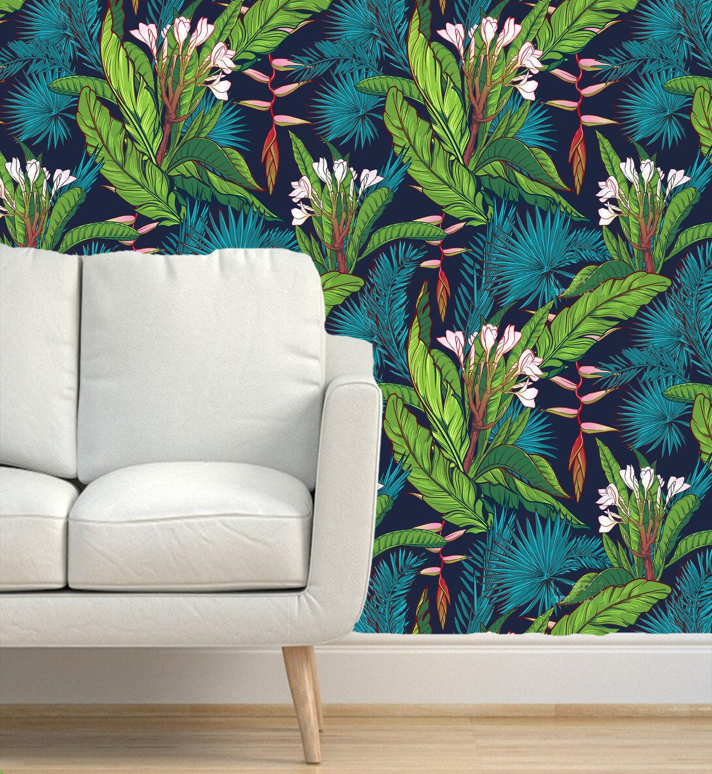 Bold Tropical Jungle Printed Wallpaper Peel and Stick Wall - Etsy
