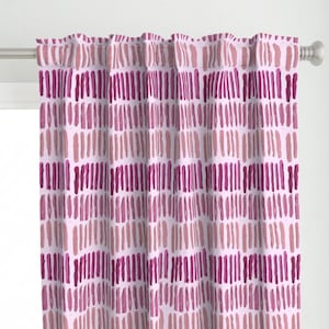 Pink Stripes Curtain Panel - Pink Stripes - Painterly Blush And Pink Printed Custom Curtain Panel