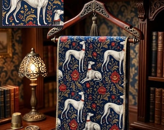 Greyhounds Fabric - Dark Floral Printed Fabric By The Yard