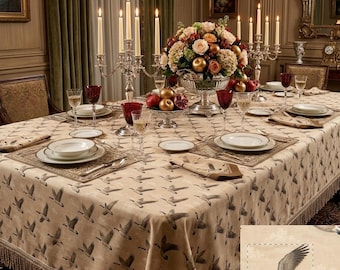 Canada Goose Tablecloth  -  Minimalist Flight for a Serene Nursery Printed Tablecloth