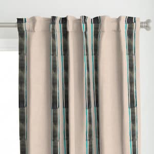 Hajdu Stripe Curtain Panel - Linen Stripe - Black And Beige Stripe Printed Custom Curtain Panel