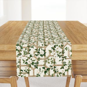 Chemin de table Awakens Spaces - Palette de printemps - Chemin de table imprimé en treillis de losanges