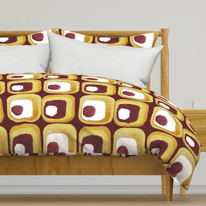 Mid Century Modern Rectangles Bedding - Mid Century Rectangle - Mod 1950s Printed Duvet Cover OR Pillow Shams