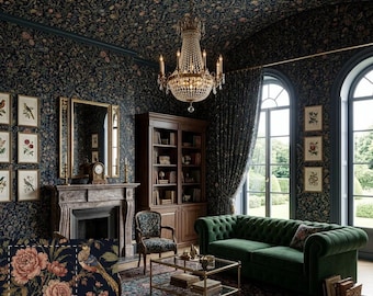 Botanical Secret Garden Wallpaper - Forest Snakes & Birds Printed Removable Peel And Stick Wallpaper