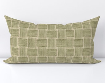 Abstract Japandi Brush Stroke Accent Pillow Cover - Organic Lines Modern Weave Printed Rectangle Lumbar Throw Pillow Cover