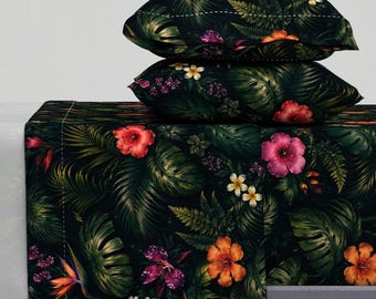Poisonous Plant Sheets - Dark Botanical Printed Cotton Sheet Set Bedding