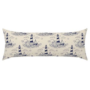 Coastal Kids XL Lumbar Örngott - Lighthouse Light - Nautical Beach Lighthouse Seagull Printed Extra Large Rectangular Lumbar Örngott