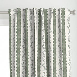 Colorful Preppy Curtain Panel - Cornflower Blue - Floral Stripe Printed Custom Curtain Panel