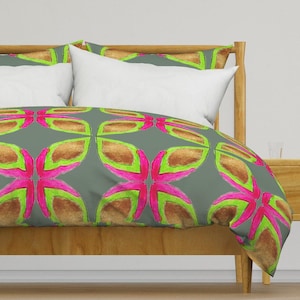 Mid Century Mod Bedding - Vintage Inspired Geo - Retro Inspired Printed Duvet Cover OR Pillow Shams
