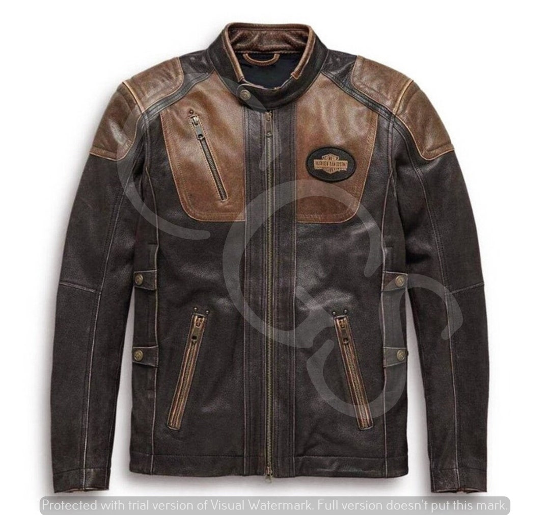 Harley Davidson Motorcycle Jacket Unisex Triple Vent Cowhide - Etsy