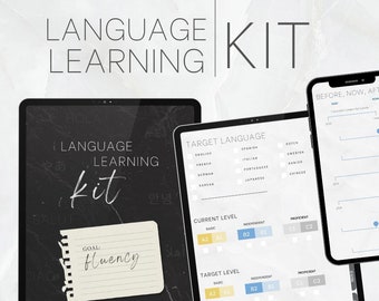 Language Learning Planner | Worksheets & Tipps | Fluency A1-C2 | Language Learner's Kit | Printable | iPad Template | GoodNotes | PDF
