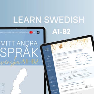 Learn Swedish, language learning workbook & guide, study grammar and vocabulary, language learning material, Svenska SFI Tisus Komvux