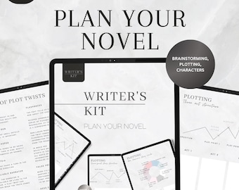 Novel Writer's Kit: Digital Planner for Plotting & Character Development (PDF)