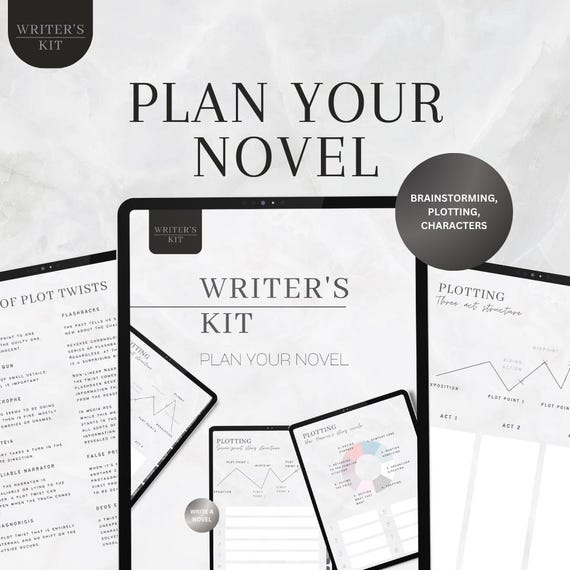 Novel Writer's Kit: Digital Planner for Plotting & Character Development (PDF)