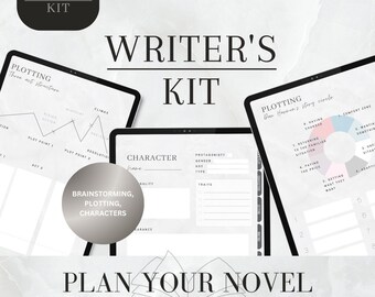 Plan and Write a Novel with this Writers' Kit | Digital Planner is for Plotting, Character Planning | Digital Notebook for Authors | PDF