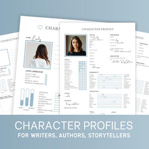 Karakterprofiel | Digitale goodnotes | Afdrukbaar origineel personageprofiel | Schrijf een roman | Auteursjablonen | Verhalen vertellen NaNoWriMo