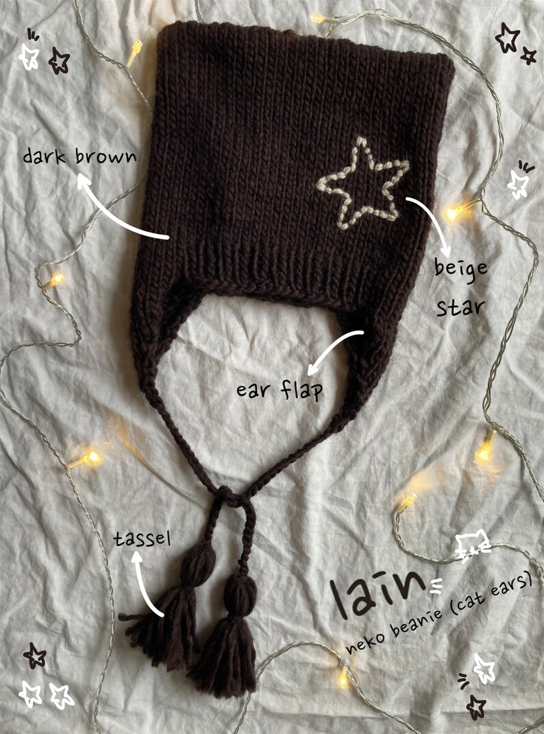 Lain Ear Flap Neko Beanie cat Ears Etsy