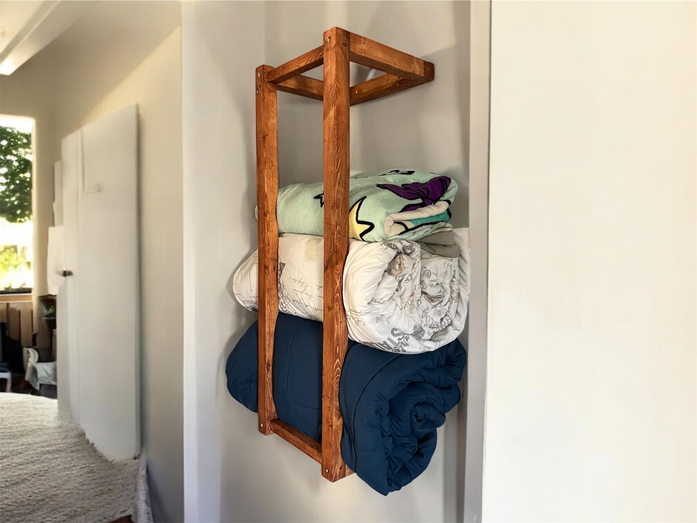 Wooden Ladder Diy Wall Blanket Rack Diy Wall Mounted Blanket