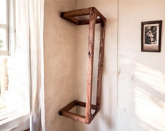 Solid Wood Blanket rack, Rustic Style Blanket Storage,  Blanket/Quilt/Towel Storage, Farmhouse Rustic Decor , Wall Mounted Blanket Shelf