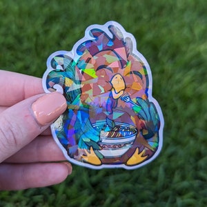 Ratatouille Rooster | Holographic Waterproof Sticker | Laptop Sticker | Sticker Decal |
