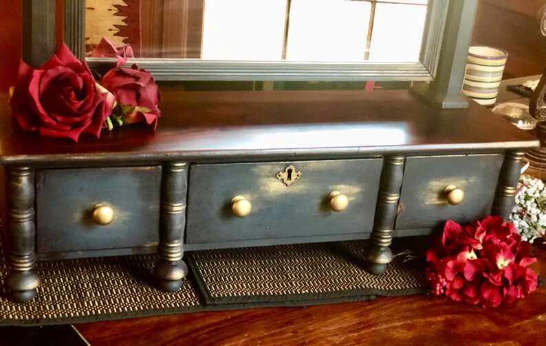 Vintage Dresser Top Vanity With Swivel Mirror Etsy