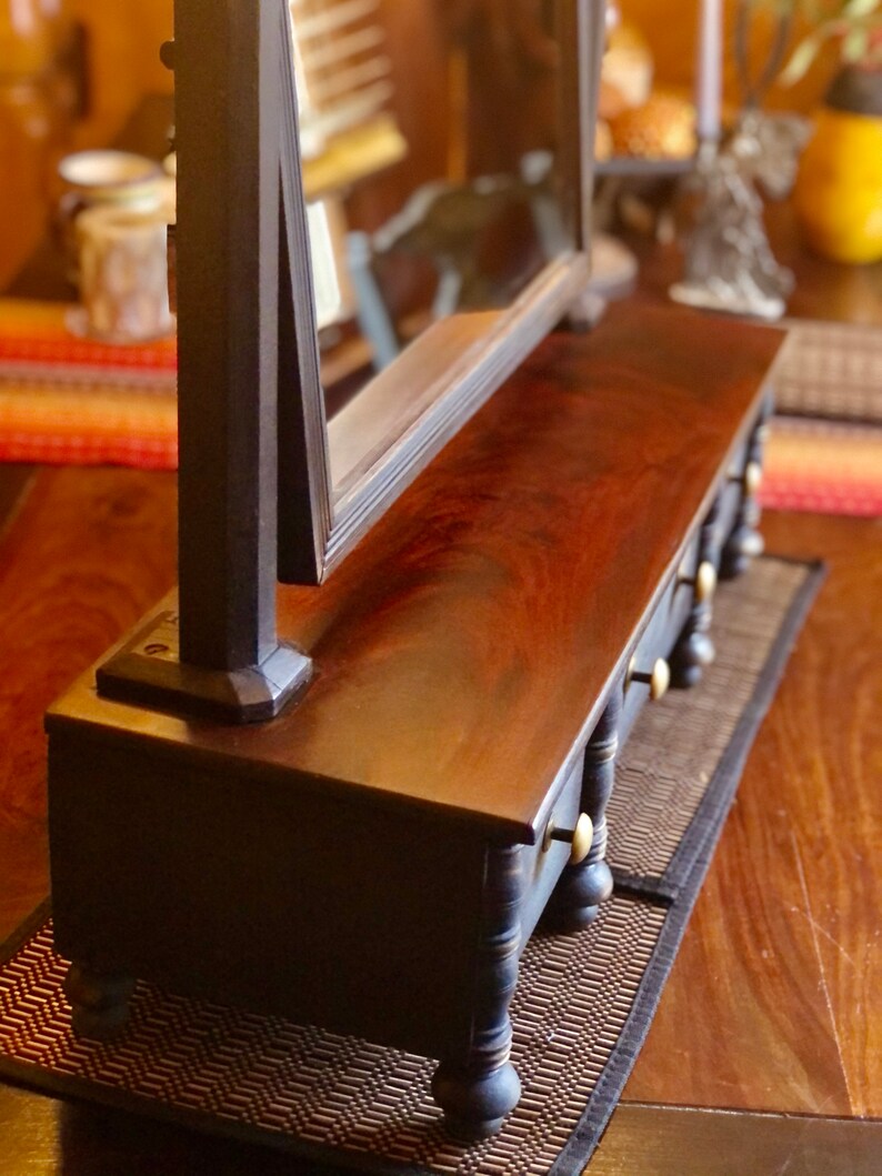 Vintage Dresser Top Vanity With Swivel Mirror Etsy