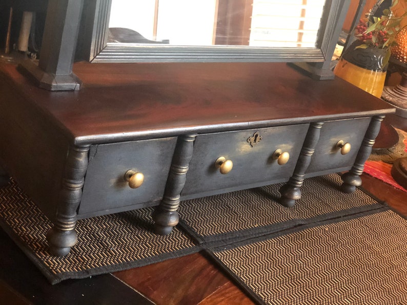 Vintage Dresser Top Vanity With Swivel Mirror Etsy