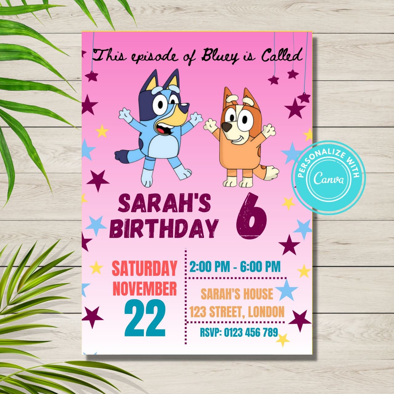Bluey birthday Invitation Bluey Birthday Party Bluey Digital Etsy Schweiz