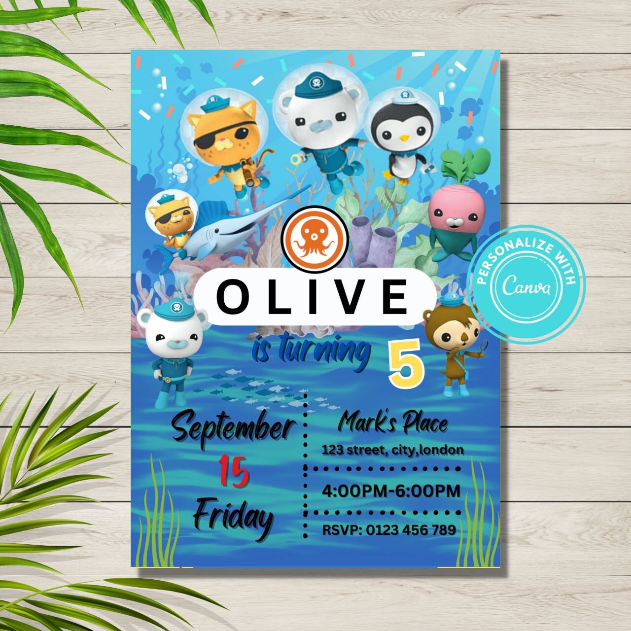 Editable the Octonauts Birthday Invitation Template Printable - Etsy